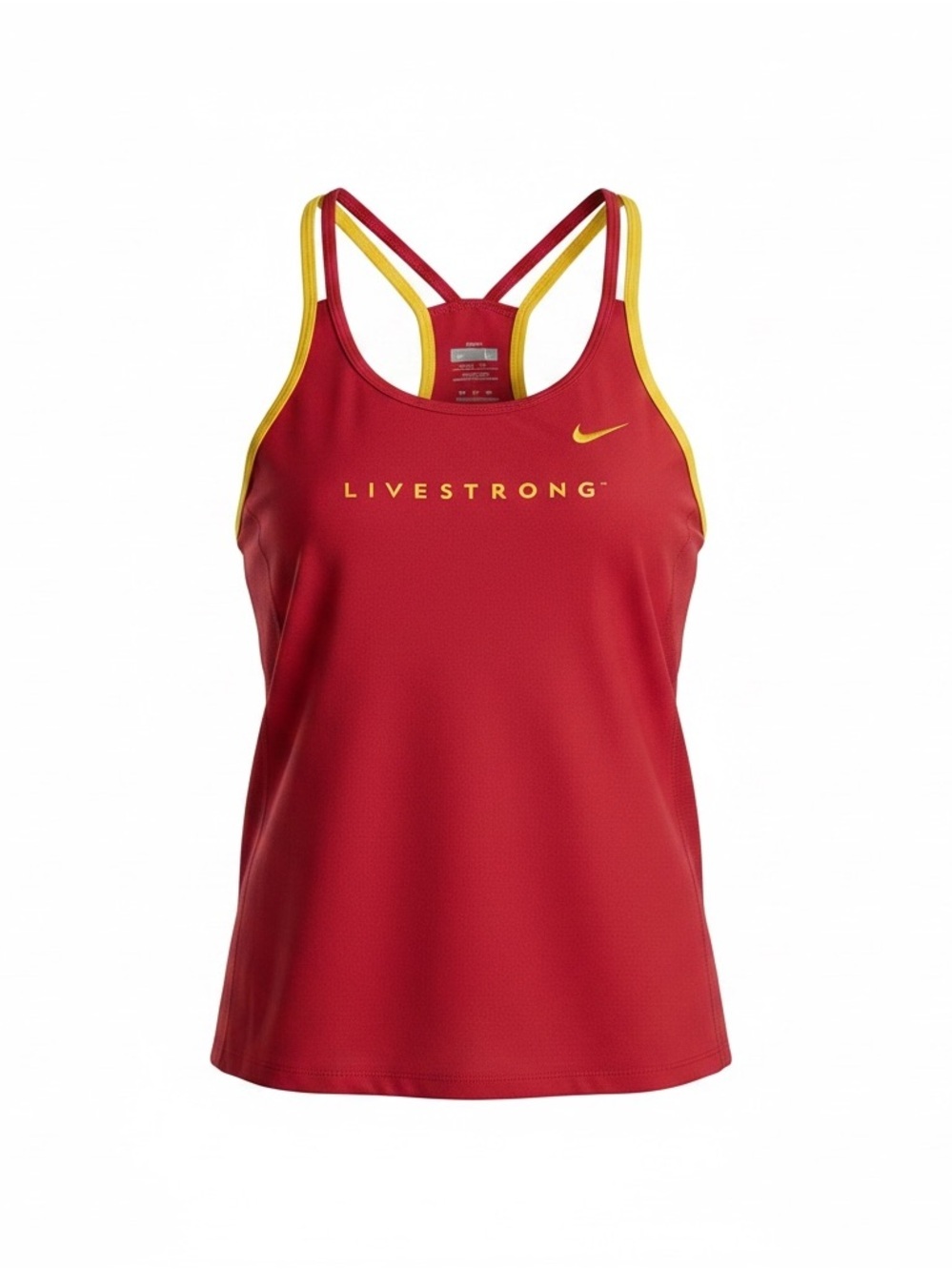 Nike Red LIVESTRONG Athletic Tank with Yellow Trim